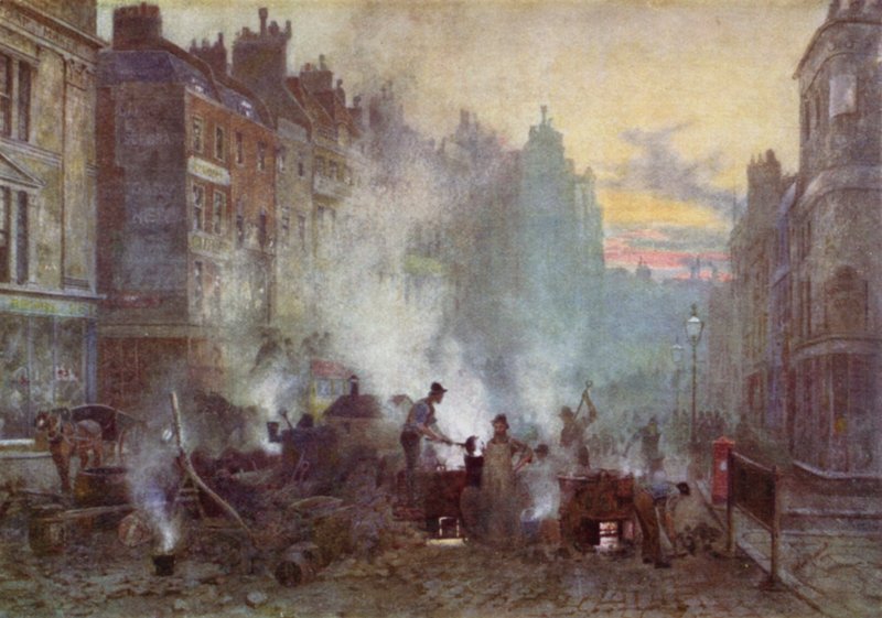 Asfaltamento no Cordão (cor litho) de Herbert Menzies (after) Marshall