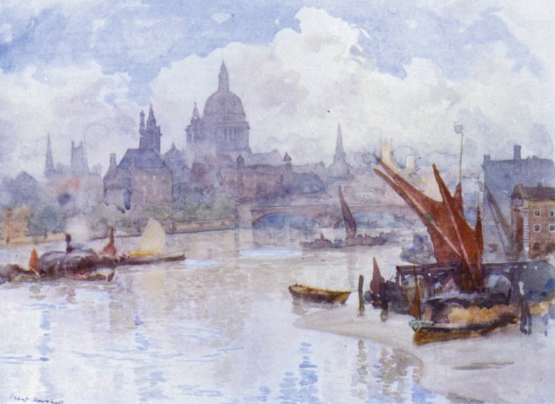 Blackfriars Reach (cor litho) de Herbert Menzies (after) Marshall