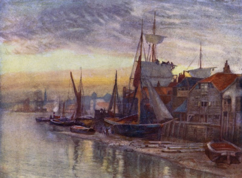 Velho Cais de Essex (cor litho) de Herbert Menzies (after) Marshall