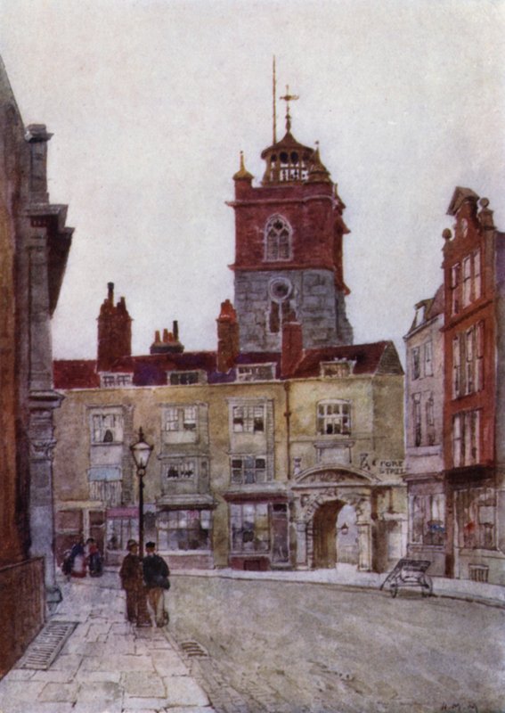 São Giles, Cripplegate (cor litho) de Herbert Menzies (after) Marshall