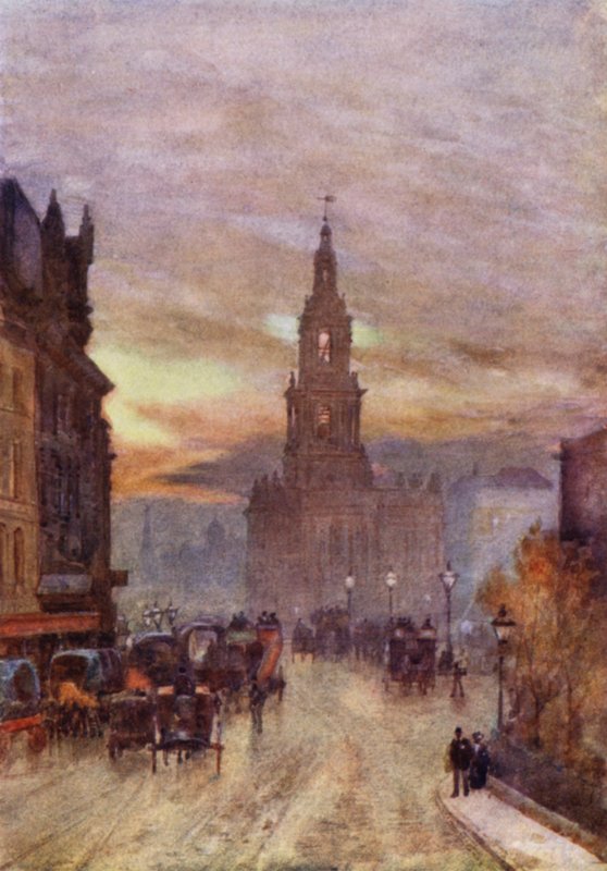 St Mary-le-Strand (cor litho) de Herbert Menzies (after) Marshall