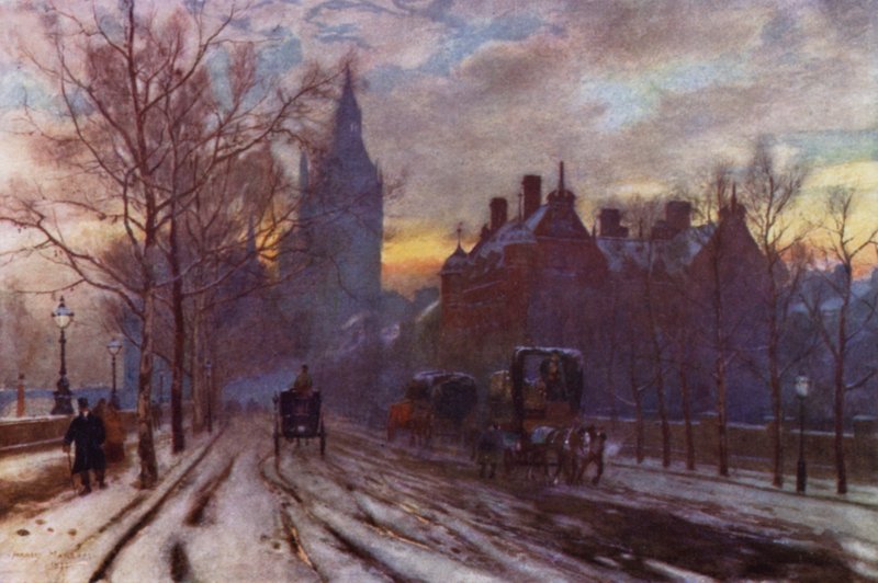 O Aterro de Westminster (cor litho) de Herbert Menzies (after) Marshall