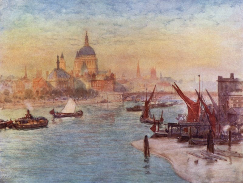 Vista da Ponte Waterloo (cor litho) de Herbert Menzies (after) Marshall