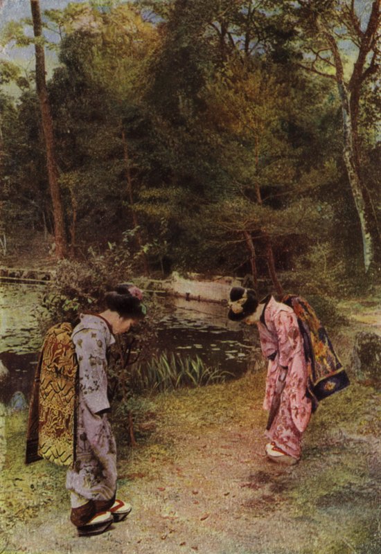 Saudações no Jardim Antigo em Kinkakuji (foto) de Herbert Ponting