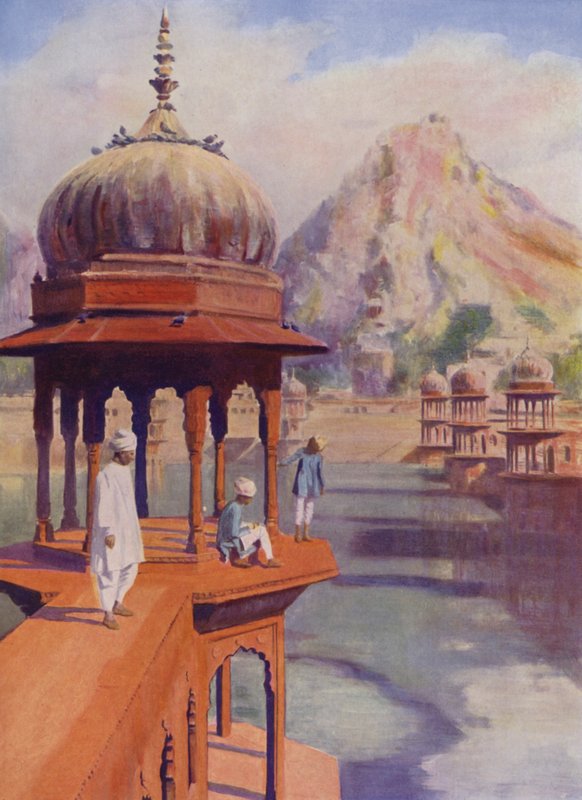 Tanque Sagrado, Alwar, Rajasthan, Índia (foto a cores) de Herbert Ponting