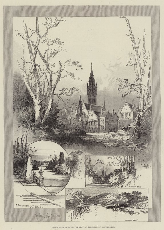 Eaton Hall, Chester, a sede do duque de Westminster de Herbert Railton