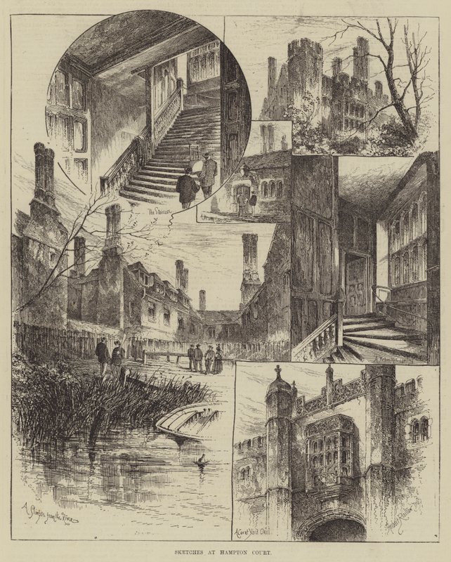 Esboços em Hampton Court de Herbert Railton