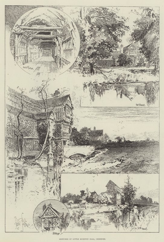 Esboços de Little Moreton Hall, Cheshire de Herbert Railton