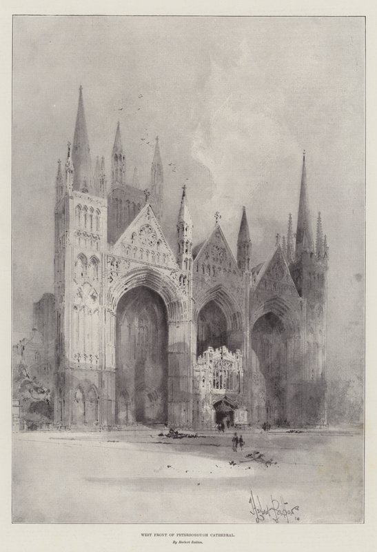 Frente Oeste da Catedral de Peterborough de Herbert Railton