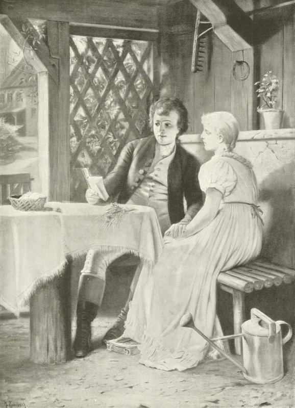 Goethe e Frederike (gravura) de Hermann Kaulbach