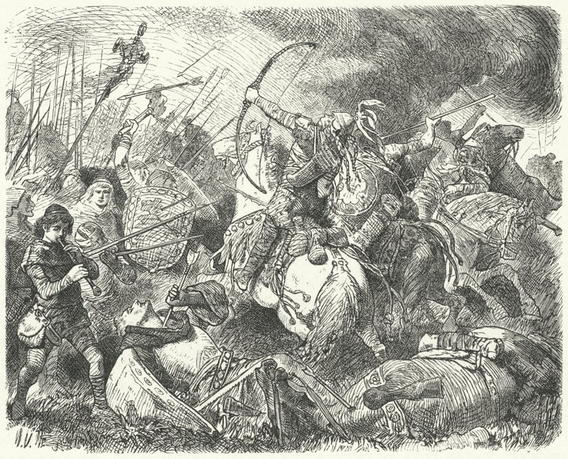 Um exército huno repelido no campo de batalha de Hermann Vogel