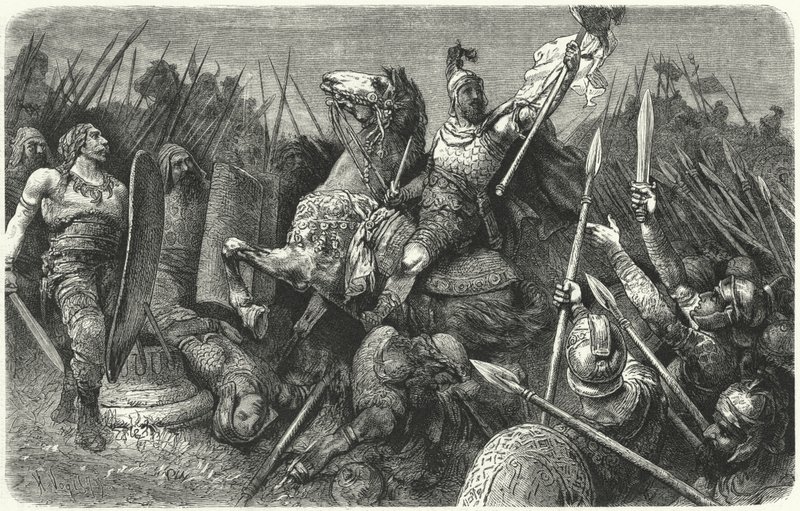 Belisário atacando os ostrogodos em Roma, 536 de Hermann Vogel
