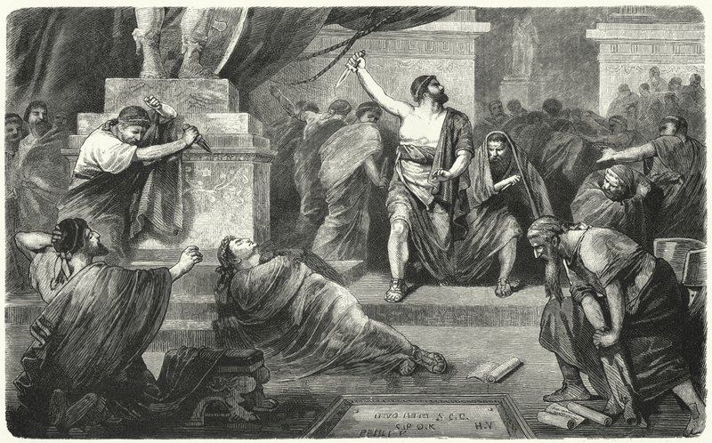 Brutus sobre o corpo de Júlio César, 44 aC de Hermann Vogel