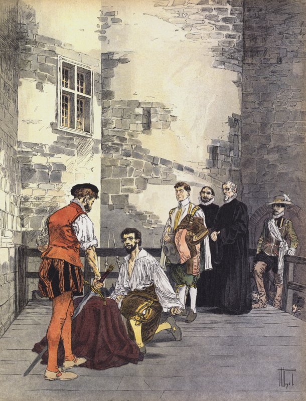 Execução de Charles de Gontaut, duque de Biron, por traição, na Bastilha, Paris, 1602 de Hermann Vogel