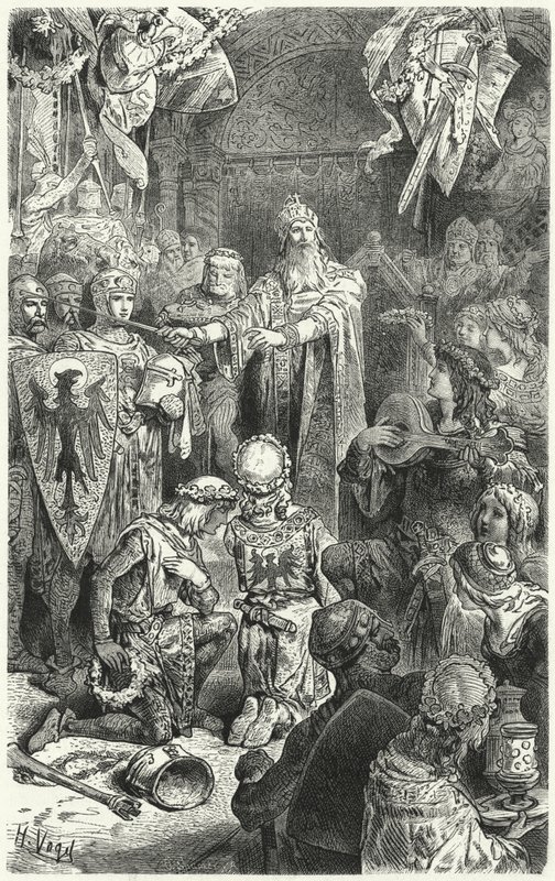 Frederico Barbarossa em uma festa em Mainz de Hermann Vogel
