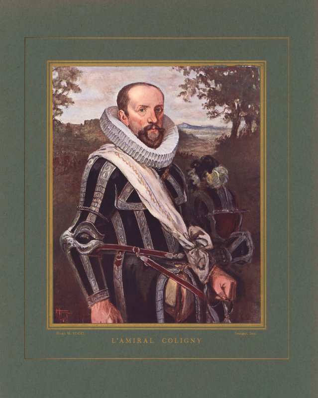 Gaspard II de Coligny, almirante francês e líder huguenote durante as guerras francesas de religião de Hermann Vogel