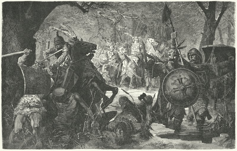Cruzada de Ottokar II da Boêmia contra os antigos prussianos pagãos, 1255 de Hermann Vogel