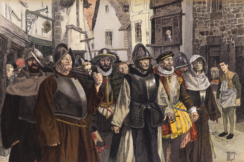 Procissão da Liga Católica pelas ruas de Paris, 1590 de Hermann Vogel