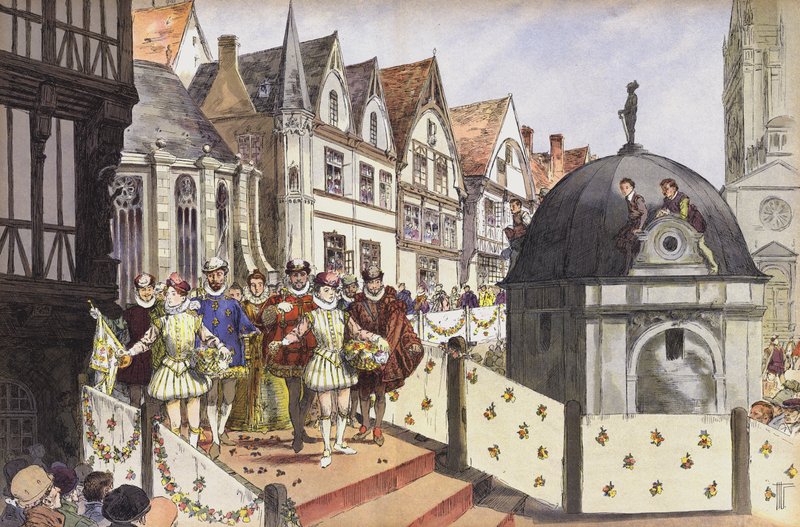O casamento de Henrique III de Navarra e Marguerite de Valois, Paris, 18 de agosto de 1572 de Hermann Vogel