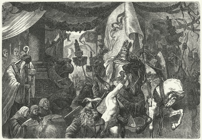 Teodorico o Grande, Rei dos Ostrogodos, entrando em Roma de Hermann Vogel