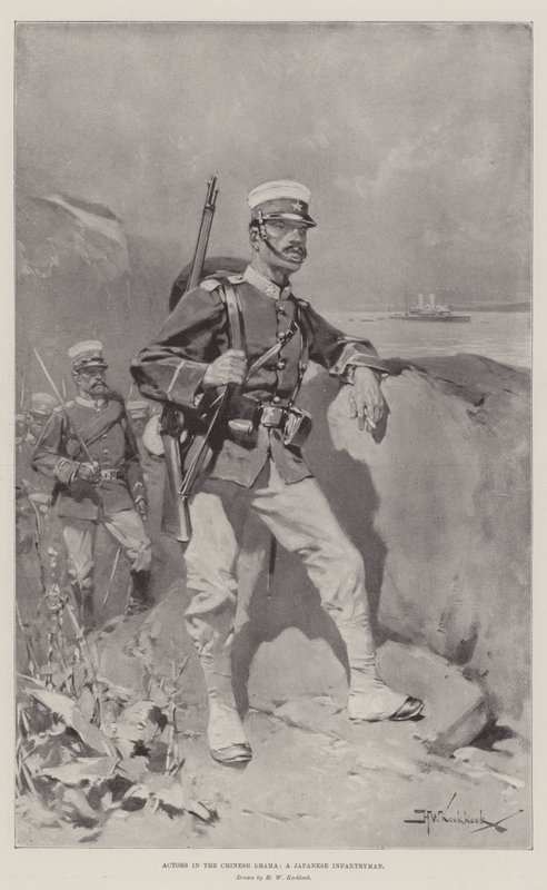 Atores no drama chinês, um soldado de infantaria japonês de Hermanus Willem Koekkoek