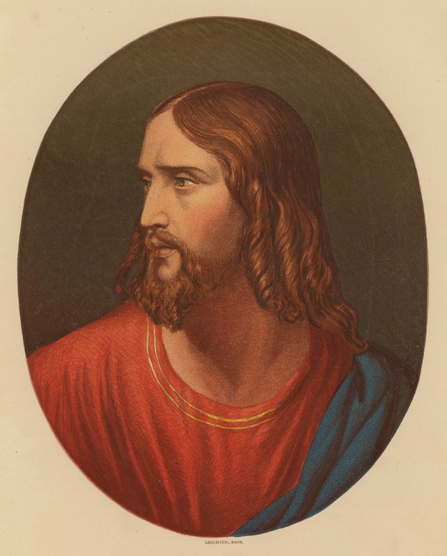 Cabeça de Cristo (litografia a cores) de Hippolyte (1797 1856) (after) Delaroche