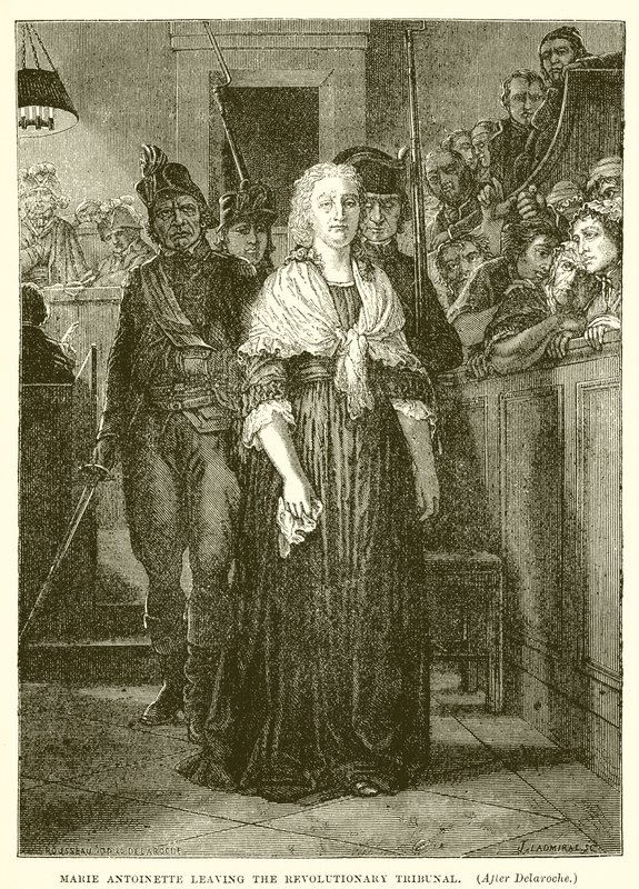 Maria Antonieta deixando o tribunal revolucionário de Hippolyte Delaroche