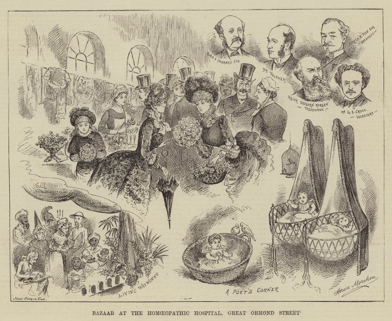Bazar no Hospital Homeopático, Great Ormond Street de Horace Morehen