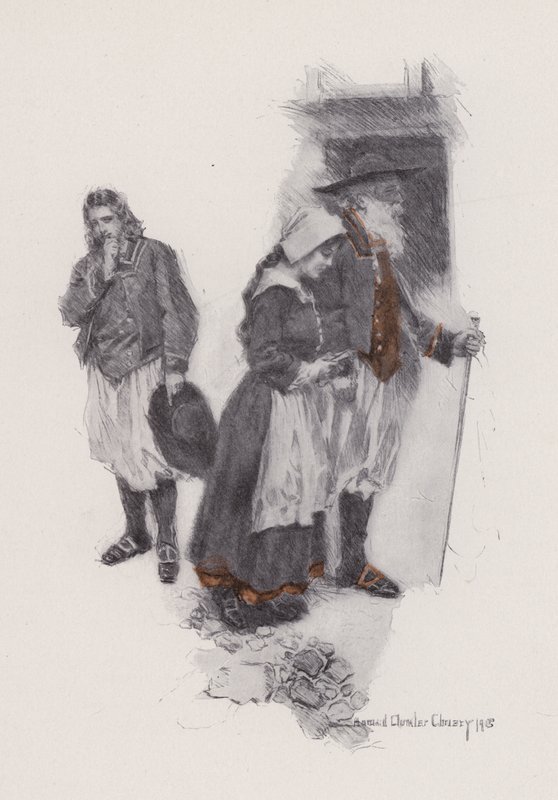 Ilustração para Evangelina, A Tale of Arcadie, de Henry Wadsworth Longfellow (litho) de Howard Chandler (after) Christy