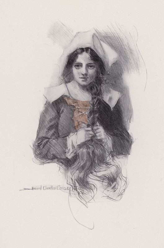 Ilustração para Evangelina, A Tale of Arcadie, de Henry Wadsworth Longfellow (litho) de Howard Chandler (after) Christy