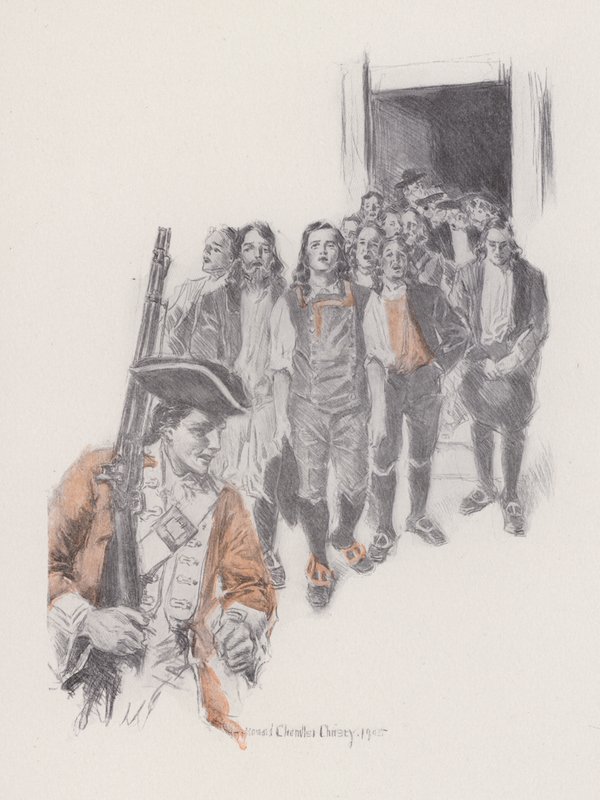 Ilustração para Evangelina, A Tale of Arcadie, de Henry Wadsworth Longfellow (litho) de Howard Chandler (after) Christy