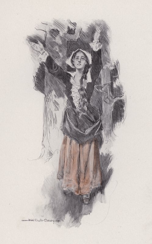 Ilustração para Evangelina, A Tale of Arcadie, de Henry Wadsworth Longfellow (litho) de Howard Chandler (after) Christy