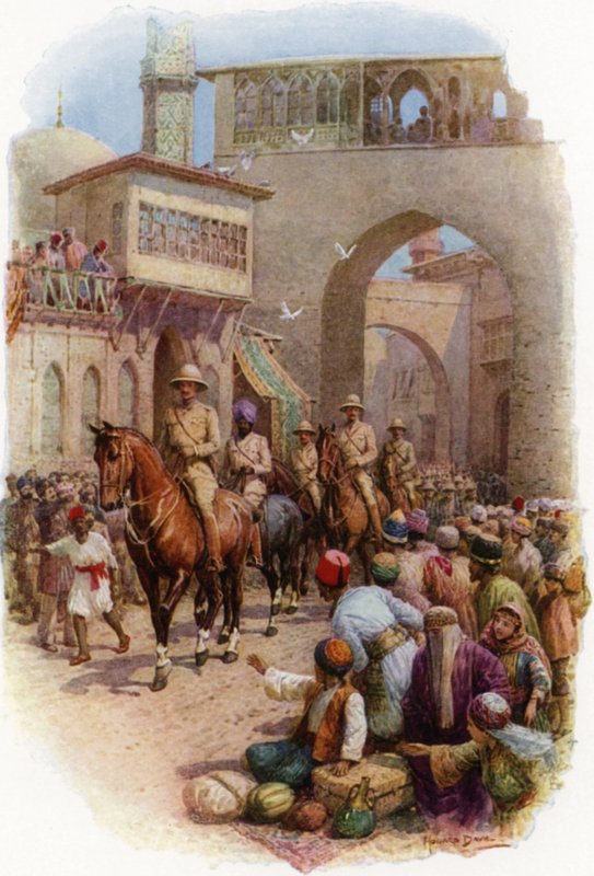 General Maude a entrar na Bagdad. A Metrópole do Leste 11 de Março de Howard Davie