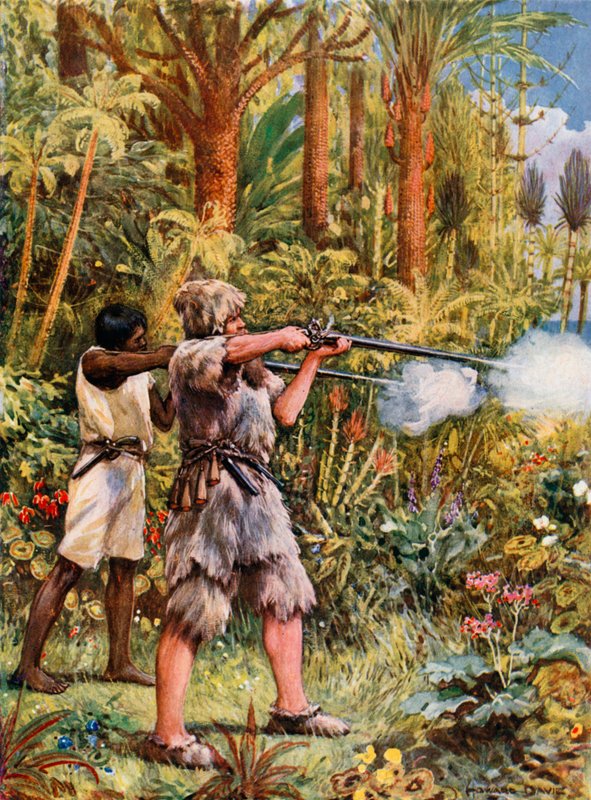 Ilustração para Robinson Crusoe de Howard Davie