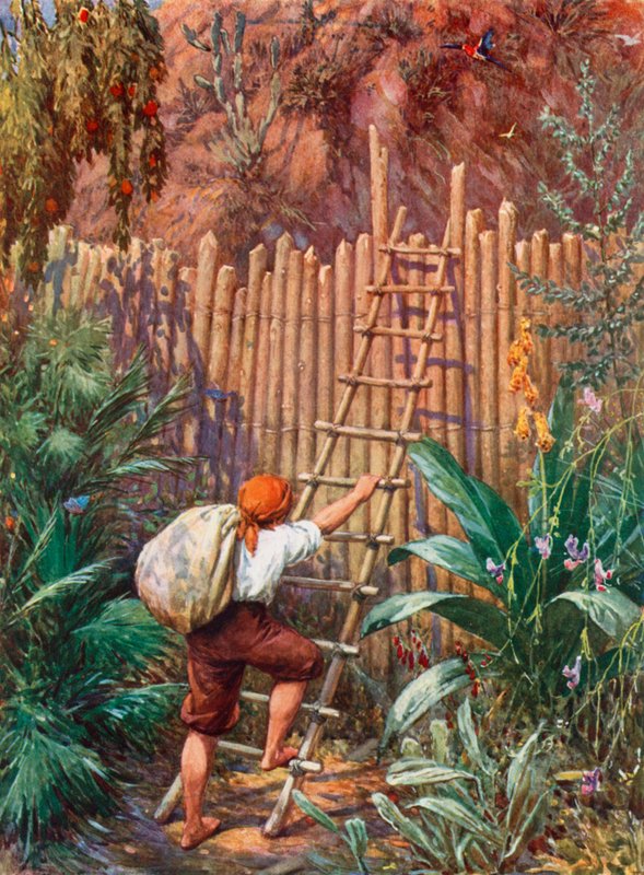 Ilustração para Robinson Crusoe de Howard Davie