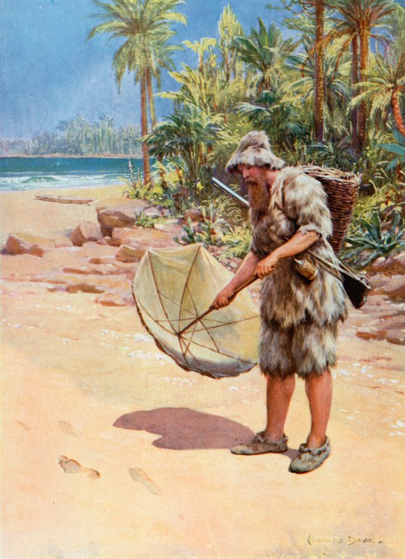 Ilustração para Robinson Crusoe de Howard Davie