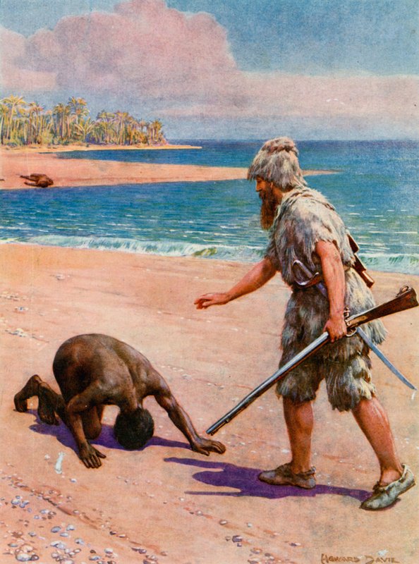 Ilustração para Robinson Crusoe de Howard Davie