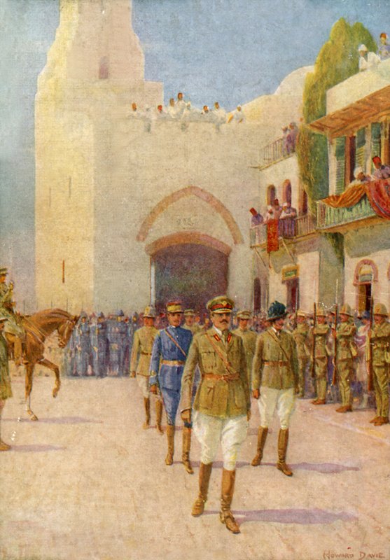 Lord Allenby entrando em Jerusalém (lito colorido) de Howard Davie