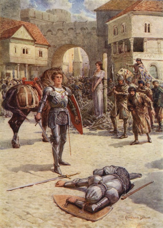 São Jorge ao Resgate, o orgulhoso Conde de Coventry jazia morto (cor litho) de Howard Davie