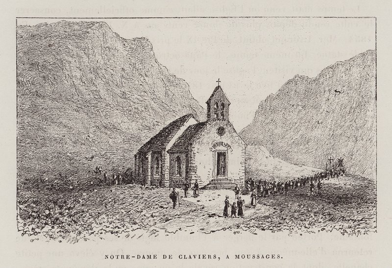 Notre-Dame de Claviers, A Moussages (gravura) de Hubert Clerget