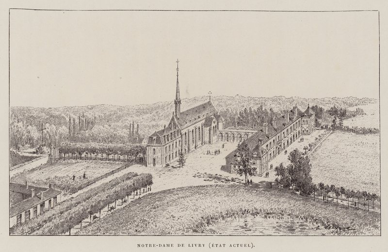 Notre-Dame de Livry, estado atual (gravura) de Hubert Clerget