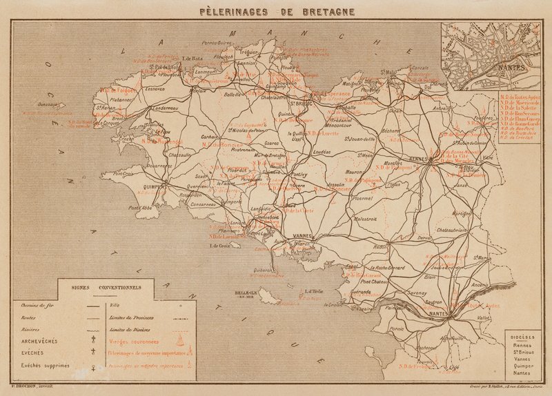 Pelerinages de Bretagne (litografia a cores) de Hubert Clerget