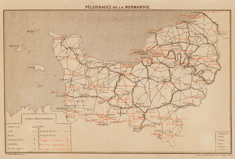 Pelerinages de La Normandie (litografia a cores) de Hubert Clerget