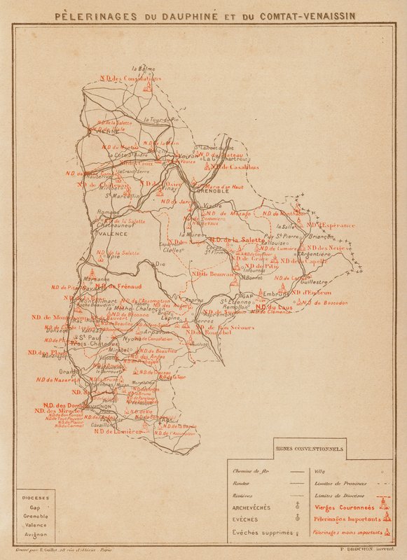 Pelerinages du Dauphine et du Comtat-Venaissin (litografia a cores) de Hubert Clerget