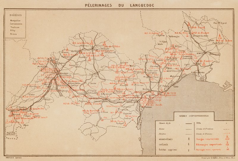 Pelerinages du Languedoc (litografia a cores) de Hubert Clerget