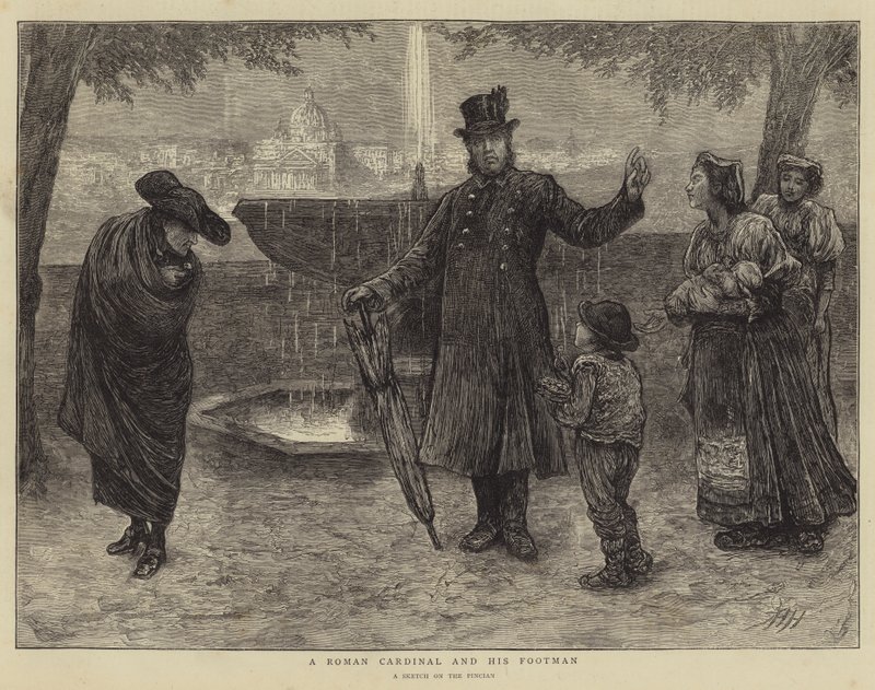 Um cardeal romano e seu lacaio de Hubert von Herkomer