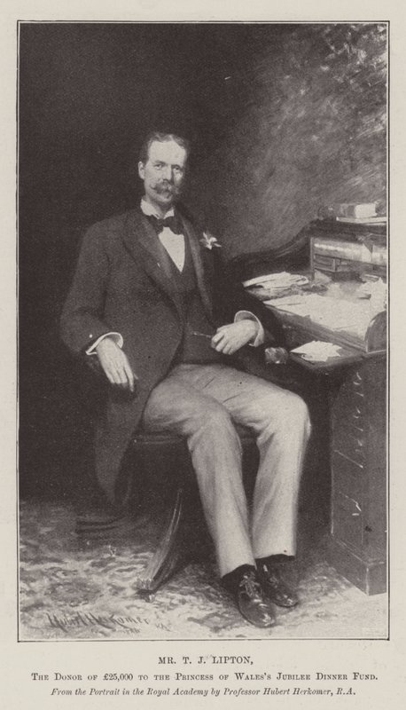 Sr. TJ Lipton, o doador de £ 25.000 para o Jubilee Dinner Fund da Princesa de Gales de Hubert von Herkomer