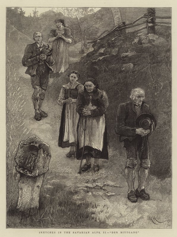 Esboços nos Alpes da Baviera, II, Der Bittgang de Hubert von Herkomer