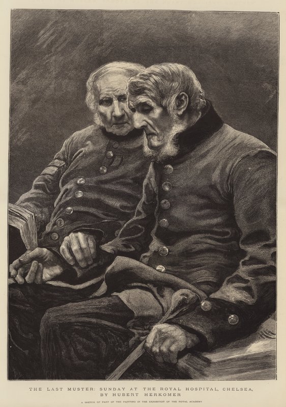 The Last Muster, domingo no Royal Hospital, Chelsea de Hubert von Herkomer