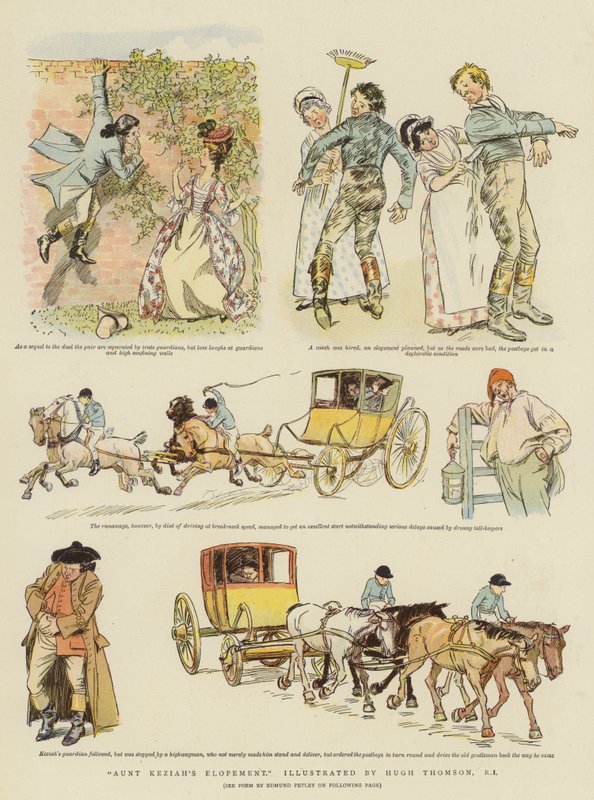 Elopement da tia Keziah (chromolitho) de Hugh Thomson